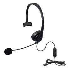 Écouteurs filaires basses lourdes, prise casque USB,-Noir