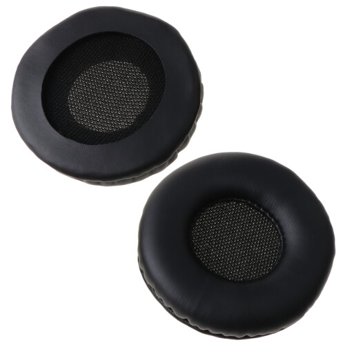 1 paire de coussinets d'oreille de remplacement en cuir-Noir 2