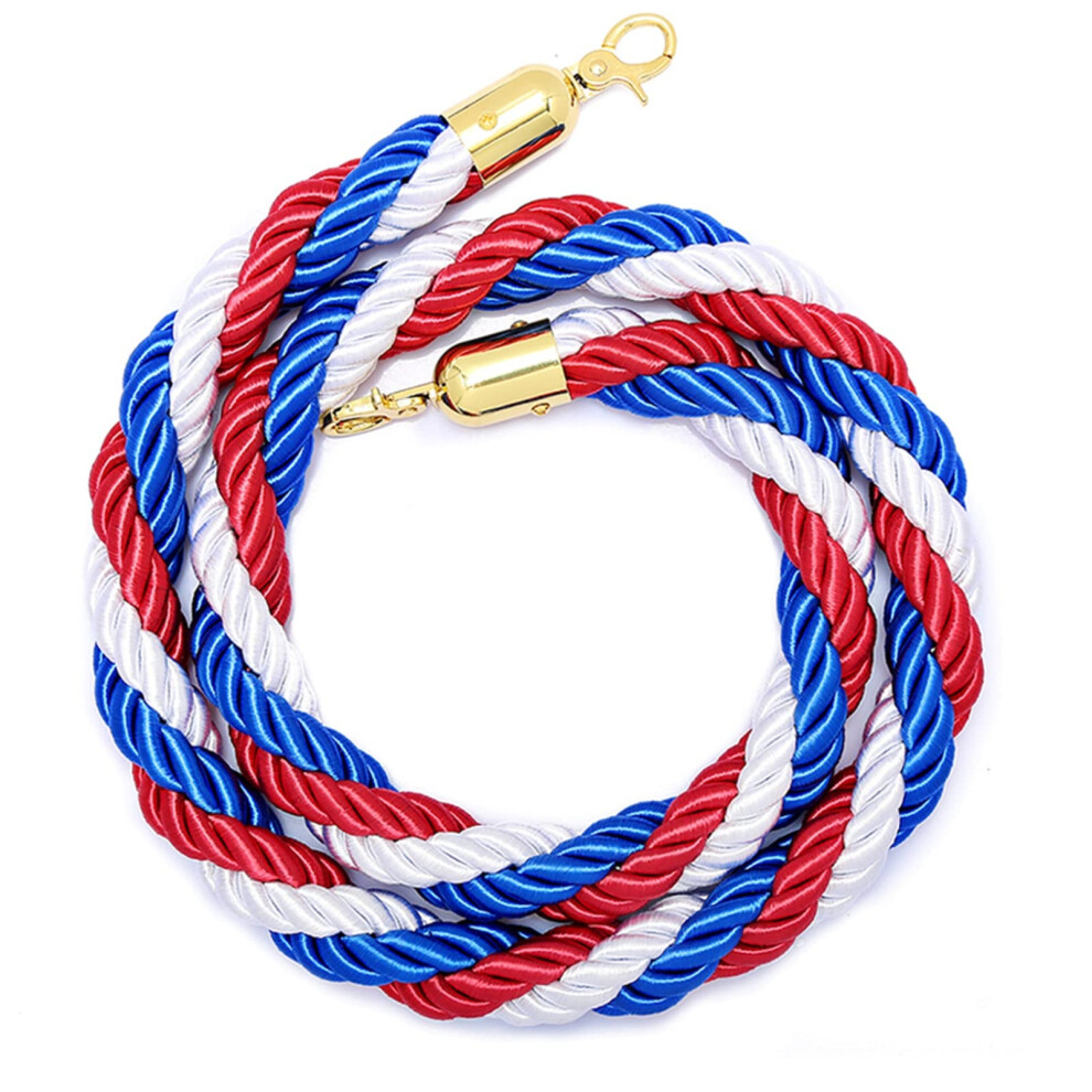 8Ft Braided Hemp Crowd Control Rope With Hooks For Theaters Hotels Grand Openings 2Pcs 9199774443562