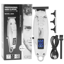 Kit de cuidados pessoais recarregável para homens, mulheres e crianças, máquina de cortar cabelo em aço inoxidável com pentes guia e estojo de