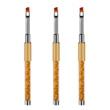 Ombré-Pinsel für Gelnägel mit Strassgriff, leicht zu reinigender professioneller Nagelpinsel für Salon und Heim-Maniküre, Farbverlauf-Spitzen