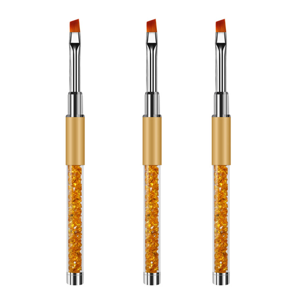 Ombre Brush for Gel Nails with Rhinestone Handle, Easy To Clean Professional Nail Art Brushes for Salon and Home Diy Manicure, Gradient Color Tips Ma
