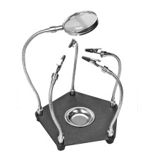 Table Soldering Helping Hands With Crocodile Clip Magnifier For PCB Welding Third Hand Tool Adjustable Arm
