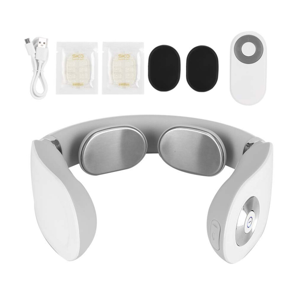 Ergonomic TENS Machine With Heat Therapy Electric Neck Massager For Deep Tissue Massage Cordless Portable Device With Remote Control And Adjustable