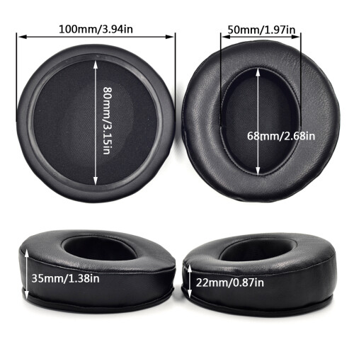 1Pair Leather Earpads Replacement for Hifiman HE300 HE500-Black 2