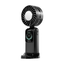 Portable Handheld Fan with 100Speed Airflow, Foldable Rechargeable Desk Fan, 3600mAh Battery Black
