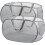 2 Pack Pop Up Laundry Hamper with Side Pocket, Large Collapsible Basket for Clothes Storage, Grey 1
