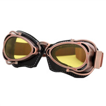 Motorcycle Goggles Retro Steampunk Copper Frame Model 6, Flying Moto Glasses, Vintage Pilot Biker Eyewear for Skiing
