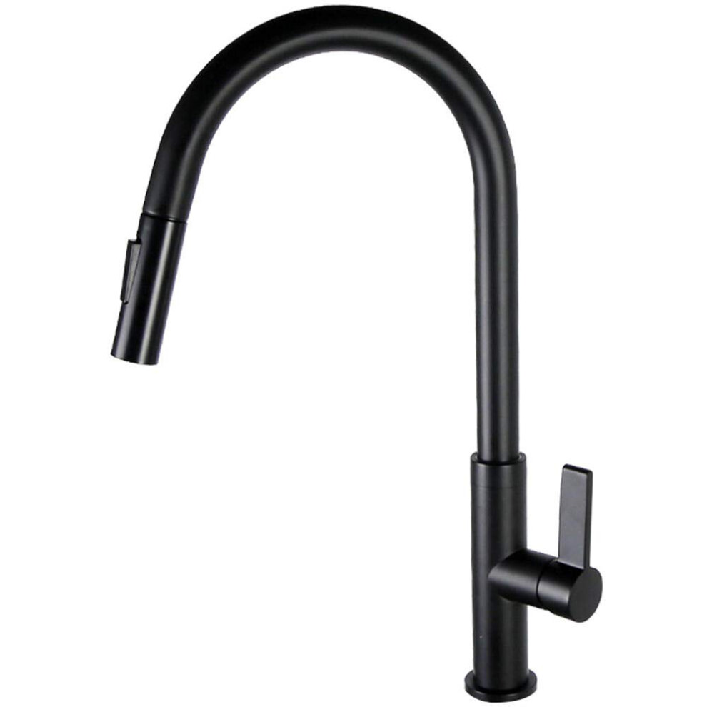 Kitchen Faucets With Pull Down Sprayer, Black Copper Finish, Hot And Cold Rotatable Sink Faucet, Universal Single Hole 9094768699973