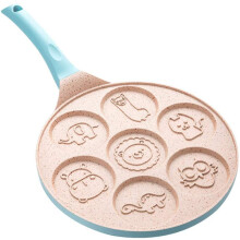 Pancake Pan with Animal Molds, Nonstick 7Hole Griddle for Cooking 7 Foods with CoolTouch Handle