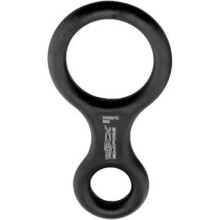 Figure Of Eight Descender, 8mm Rock Climbing Belay Device, Black, Durable Aluminum, Lightweight Design