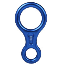 Figure 8 Rappel Descender Ring for Outdoor Rock Climbing, Durable Aluminum Belay Device, 25kN Load Capacity