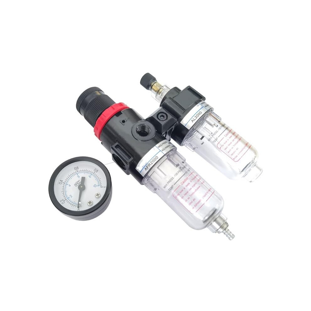 Afc2000 1/4 Inch Air Compressor Filter Regulator Lubricator Combo With Oil Separator 9199774444620