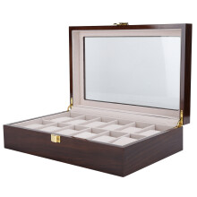 12 Grids Holz Uhr Display Box Organizer Handgelenk