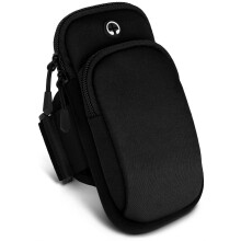 Sports Armband For Jogging Compatible With Nokia Lumia 620 Soft Running Case With 2 Compartments Black