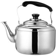 Whistling Kettle for Gas Hob Stainless Steel 4L Polished Silver Built In Filter Gas Stove Compatible Fast Boiling