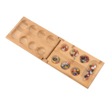 Mancala Board Game Foldable Wood Set for Adults and Kids Classic African Strategy Play