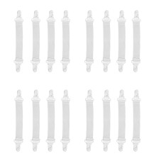16 Pcs Home White Elastic Mattress Bed Sheet Grippers Clips Elastic Corner Clips Fits Standard Sheets