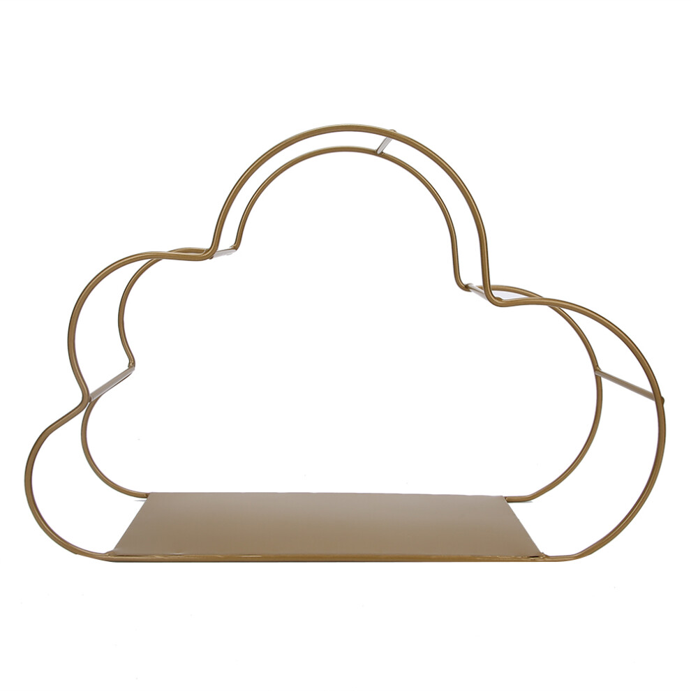Cute Cloud Shaped Floating Wall Shelves Set Metal Decorative Storage Racks Sturdy Copper Finish Easy Installation Strong Load Support for Bedroom Liv
