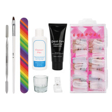 Gel Nail Extension Kit With Hands-Free Glue Slip Solution And Steel Pusher High Quality Formula Ideal Gift Flawless Finish Smart Curing