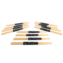 12 paires de baguettes de batterie en érable 7A, tête ovale, antidérapantes, pour pratique et scène