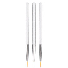 Set di 3 eleganti pennarelli per nail art, pennelli per linee sottili e disegni complessi, con manici glitterati, ideali per uso domestico e