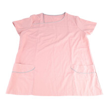 Uniforme chirurgico da donna rosa S con 2 ampie tasche, maniche corte, abbigliamento da lavoro per infermiera
