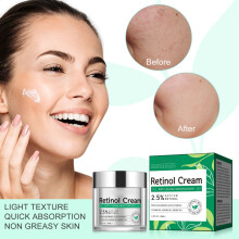 Taiseoir Frith-Aosaithe Retinol don Aghaidh le Aigéad Hialúrónach Vitimín E agus Sliocht Tae Glas Foirmle Neamh-Ghréisceach a Ionsúitear go