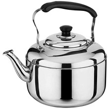 Whistling Kettle For Gas Hob Stainless Steel 6L, Induction Compatible, Silver Kettle For Hobs