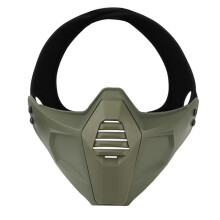 Half Face for OC Style Helmet Rail Green Airsoft Paintball Mask, Helmet Rail Compatible, HalfFace Mask
