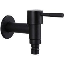 Brass Outdoor Garden Mixer Retro Black/White Wall Tap Single Cold Bibcock Faucet For Bathroom, Washing Machine And Mop