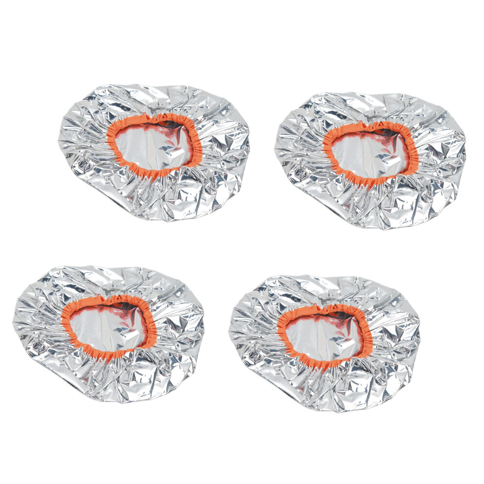 Silver 10Pcs Aluminum Hair Dye Processing Caps For Deep Conditioning