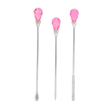 Nail Stirring Rod Set, Acrylic Powder Liquid Spoon Nail Art Tools Stainless Steel Rustproof Nail Mixing Spatula for Gel Polish Dipping Powder (3PCS)