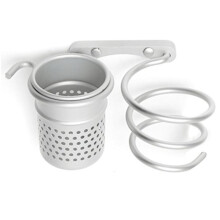 Wall Mounted Hair Dryer Holder Comb Storage Rack Silver Luxury Bathroom Organizer Hair Styling Tool Stand Home Salon