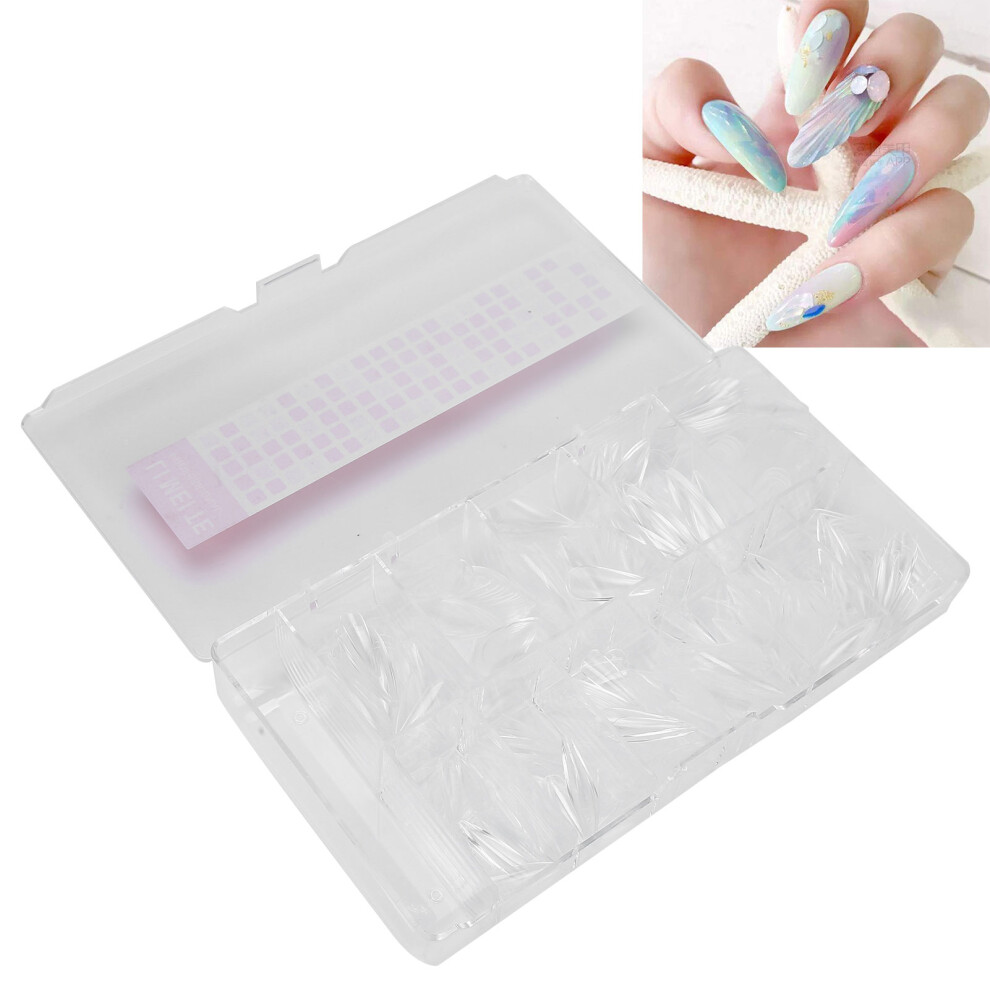 500PCS Clear Stiletto Fake Nails with Sizes for Nail Art & Salon