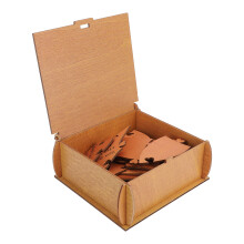 Heart Shape Puzzle Light Brown Density Board with Wooden Box for Festival