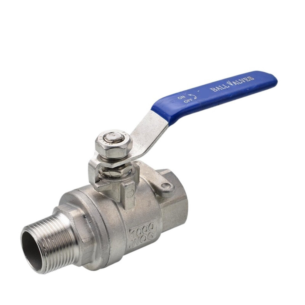 304 Stainless Steel Twopiece Threaded Ball Valve 1.2 Inch Leakproof Easy Flow Control 9426802741827
