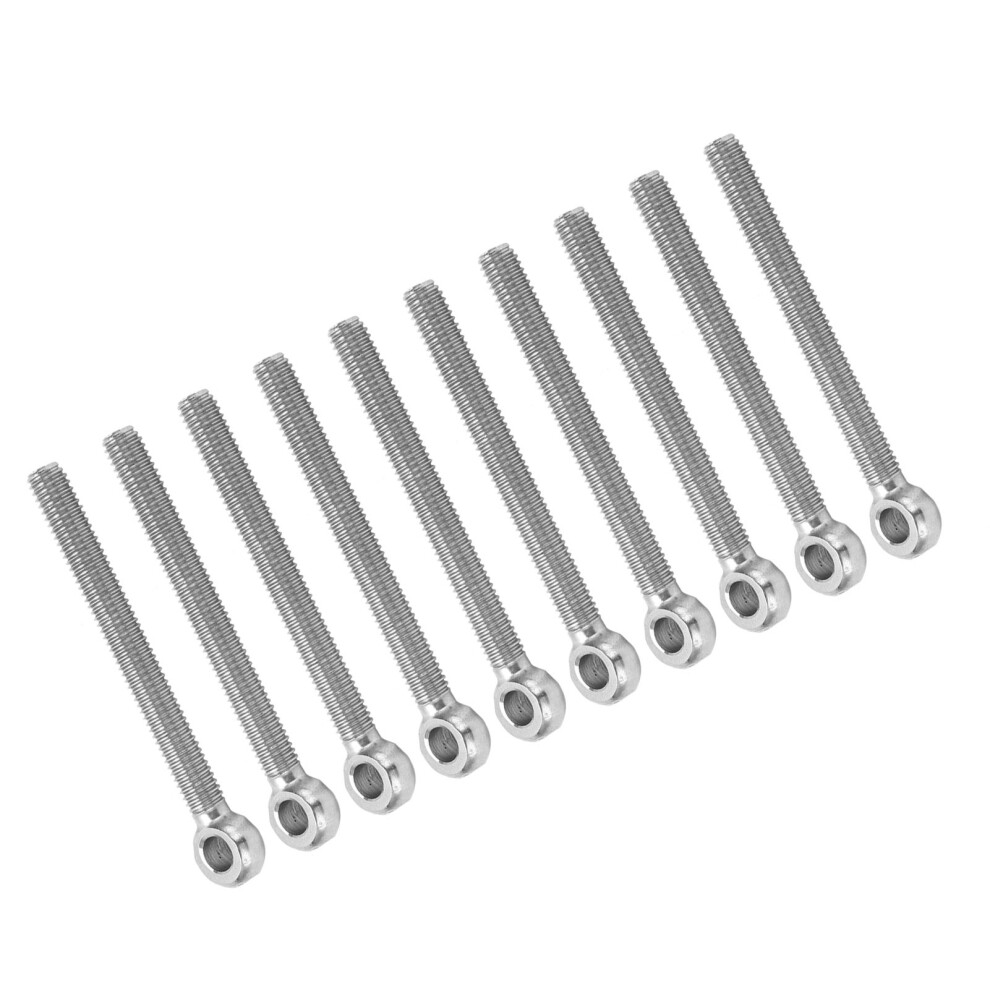 Heavy Duty 10Pcs M6x60 Eye Bolts - Smooth Surface Corrosion Resistant 304 Ss 9361378212862