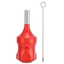 Cabo para máquina de tatuagem compatível com agulhas de cartucho, leve, em liga de alumínio, com design ergonômico antiderrapante e ranhurado,