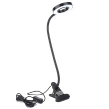 Stolová lampa pre domácu kanceláriu, ktorá šetria zrak, flexibilné kovové spony s USB konektorom, neblikajúca čítacia lampa s