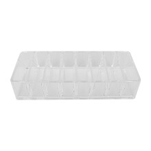 Organizzatore per trucchi ergonomico in acrilico con 8 scomparti, struttura resistente, antigraffio, design elegante, scomparto trasparente, usi