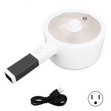 Panela elétrica portátil para refeições em qualquer lugar, panela elétrica multifuncional com controle de temperatura, revestimento cerâmico