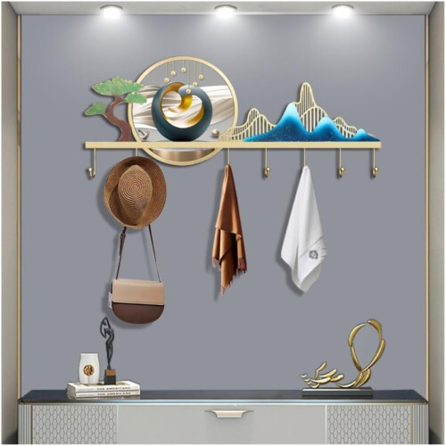 Wall Mounted Coat Rack with Decorative Hooks for Entryway, SpaceSaving Clothes Organizer 1