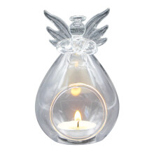 Candle Holder Wishing Angel Tealight Candlestick, Transparent Glass, Windproof, HeatResistant, For Mother's Day