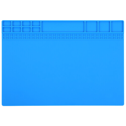 High Temp Resistant Dark Blue Silicone Soldering Pad with Organizer 1