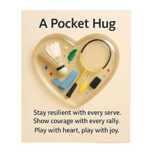 Acryl sport thema liefde kaart zak knuffel hart-Badminton