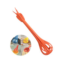 2 in 1 Eggs Whisk Beater and Food Clip Tongs Kitchen-Red