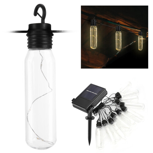 Outdoor LED String Lights Solar Powered Waterproof Energy Saving Lighting, Remote Controlled Adjustable Brightness with USB Recharge Feature for 1