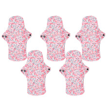 Mensskyddsbindor, tvättbara, återanvändbara inkontinensbäddar i bambu, hygieniska feminina bindor med läckagesäker design (5 st)
