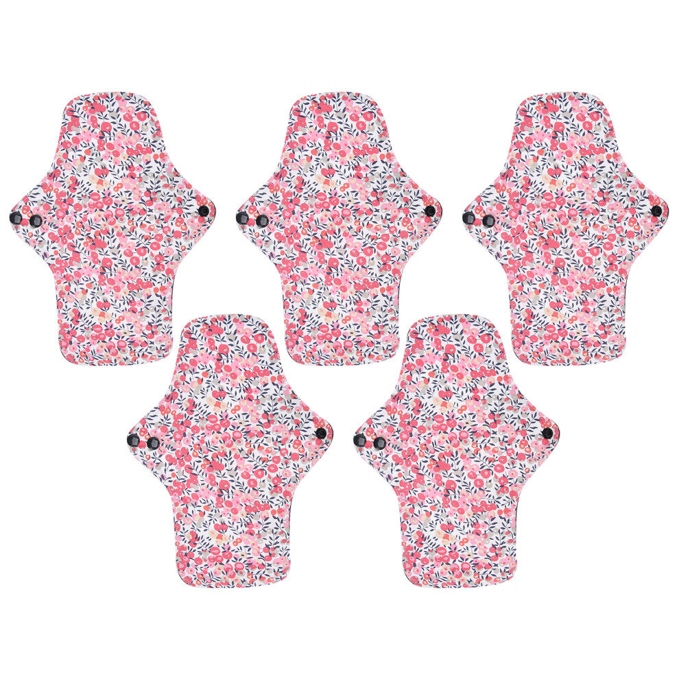 Menstrual Protection Pads, Washable Reusable Incontinence Bamboo Charcoal Cloth Pads, Hygiene Feminine Pads with Leak-proof Design (5PCS)